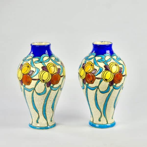 divine style french antiques charles catteau keramis pair vases art deco 1