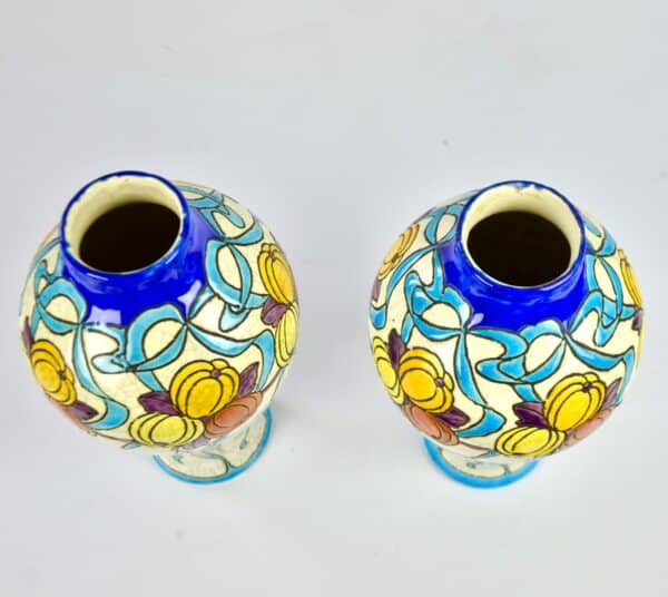 divine style french antiques charles catteau keramis pair vases art deco 3