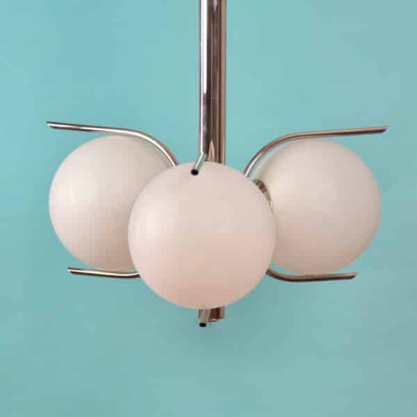divine style french antiques mid century chromed steel globe light fixture 1