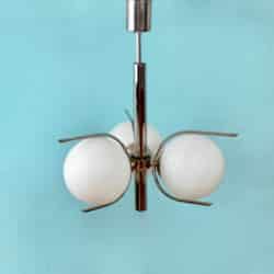 divine style french antiques mid century chromed steel globe light fixture