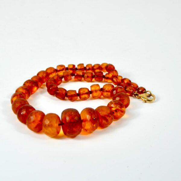 antique amber facetted bead necklace divine style french antiques 1