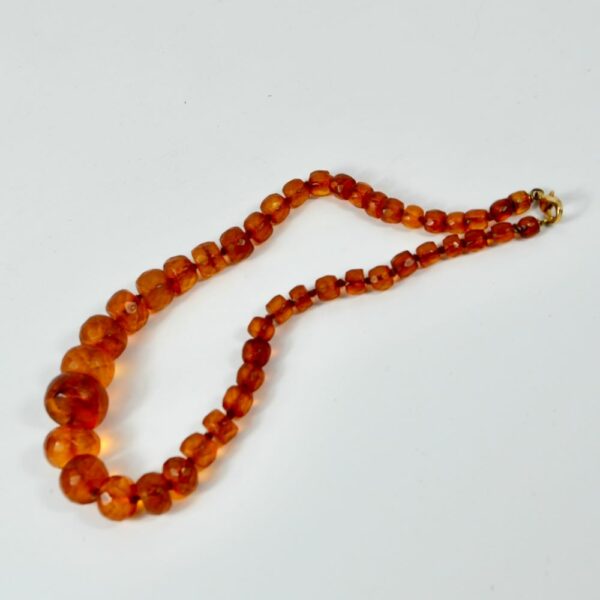 antique amber facetted bead necklace divine style french antiques 2