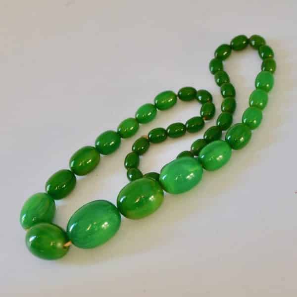 divine style french antiques green bakelite necklace 1