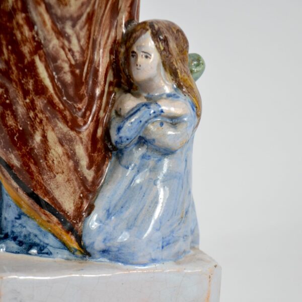 Auguste Nayel Polychrome sculpture St Matthieu Evangelist 19thc divine style french antiques b