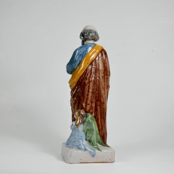 Auguste Nayel Polychrome sculpture St Matthieu Evangelist 19thc divine style french antiques c
