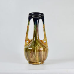 Bretby Art Nouveau vase with agate drip glaze 1895 Victorian English pottery