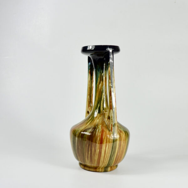 Bretby Art Nouveau vase with agate drip glaze 1895 Victorian English pottery 4