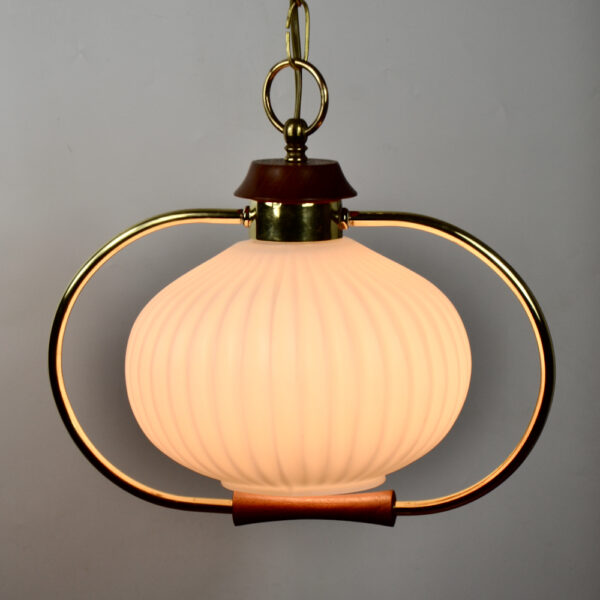 Danish modern light in teak and glass 1960s pendant light ceiling light 5