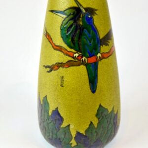leune french art deco art nouveau vase enamel glass daum french 1930s glass 4