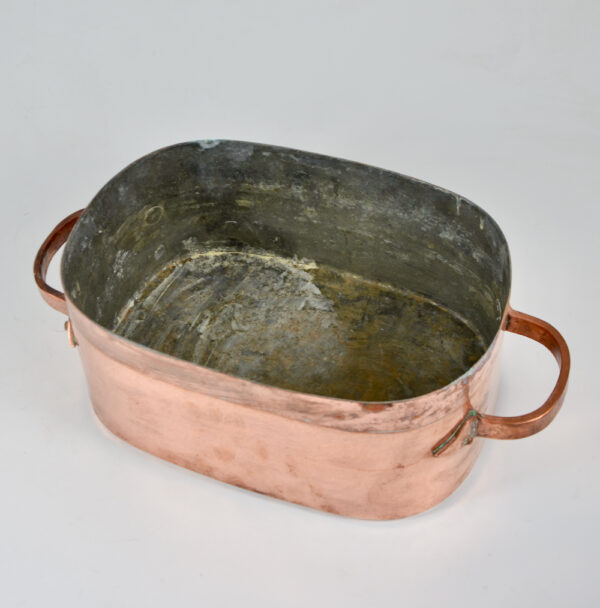 Antique French copper braiser with dovetail seams (3)