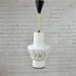 divine style french antiques Mid Century opal glass ceiling light 1