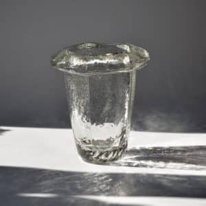 Daum crystal lobed crackle vase mid century