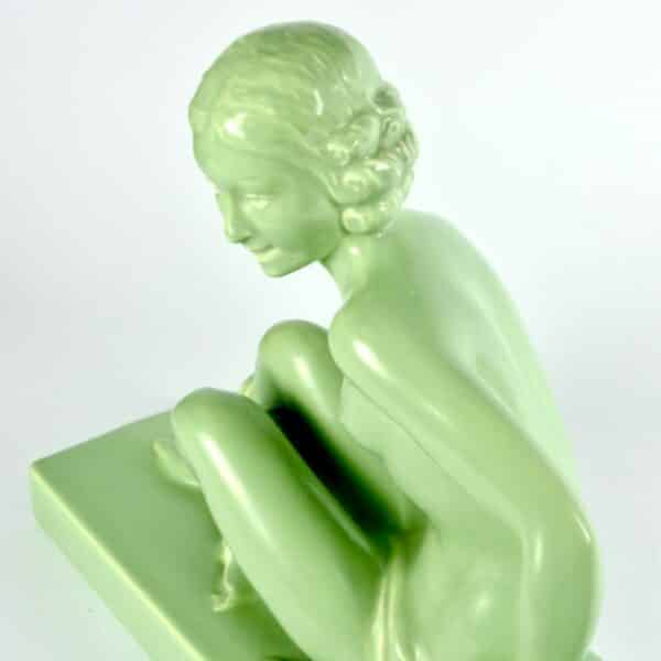 divine style french antiques charles lemanceau art deco nude sculpture with borzoi 3