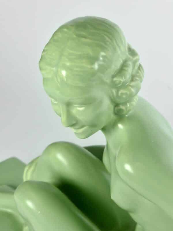 divine style french antiques charles lemanceau art deco nude sculpture with borzoi 5