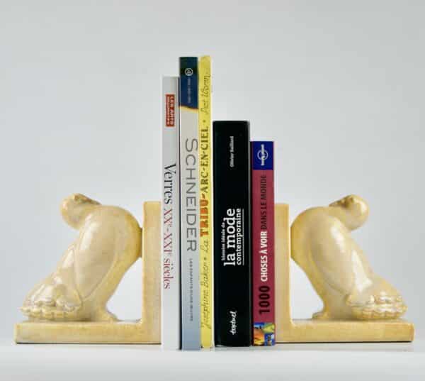 divine style french antiques odyv art deco bookends craquele dove