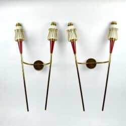 divine style french antiques 1950s double torch sconces 1