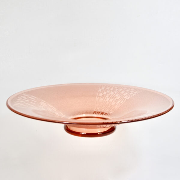 charles schneider art deco bowl peach glass acid etched 1930 French glass le verre français 3