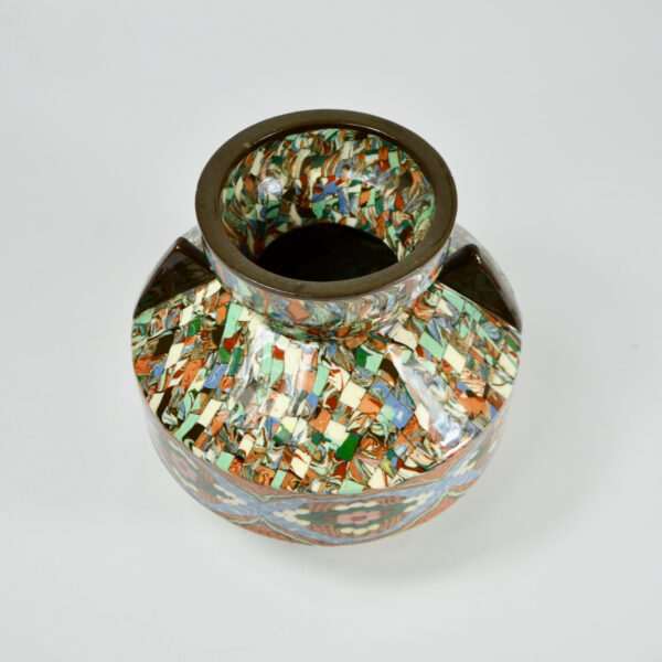 Gerbino vallauris vase art deco mosaic 1940s french art pottery 3