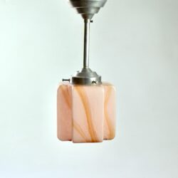 divine style french antiques Art Deco cube light fixture Czech glass 2