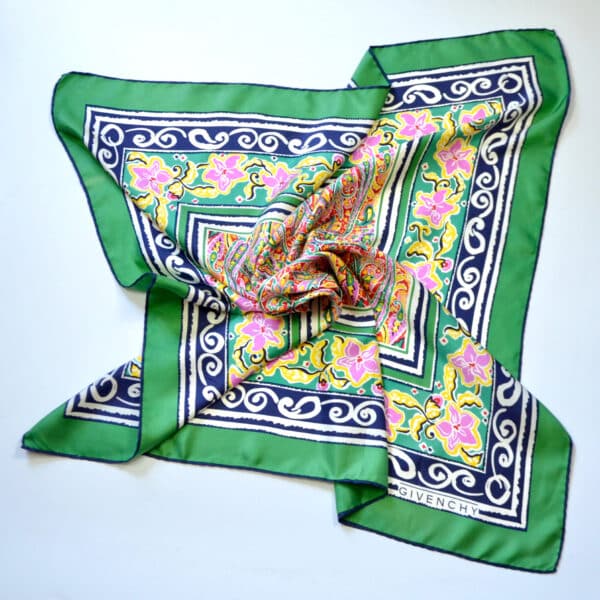 divine style french antiques Givenchy silk scarf green 4