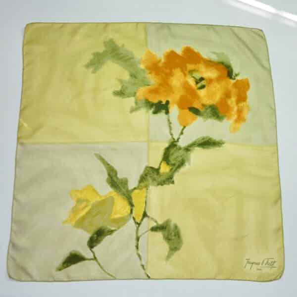 divine style french antiques jacques fath silk scarf lemon floral 60s 1