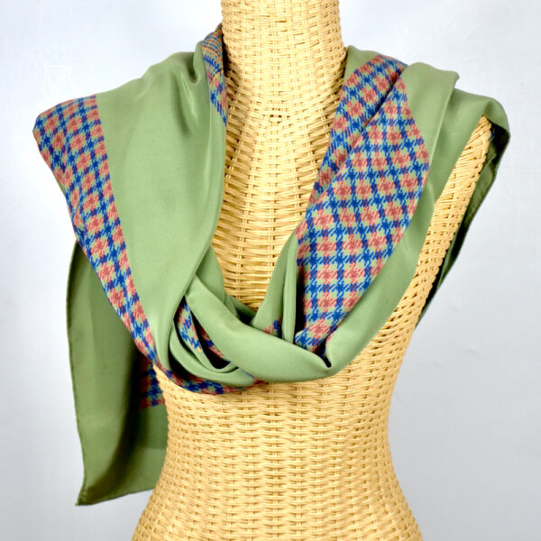 Christian Dior silk shawl / wrap in green plaid 55 - Divine Style French  Antiques