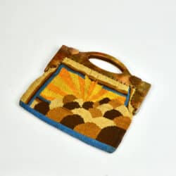 divine style french antiques Art Deco embroidered bag purse with sunburst design