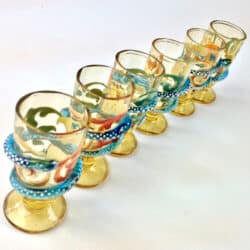 divine style french antiques fritz heckert enamel decanter set 6