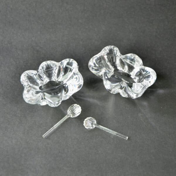 Daum crystal table salts pair of 1950s