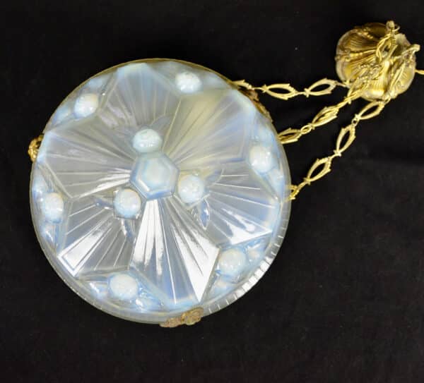 divine style french antiques art deco opalescent glass ceiling light Jean Gauthier 2