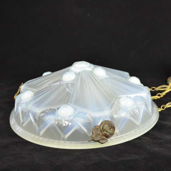 divine style french antiques art deco opalescent glass ceiling light Jean Gauthier 3