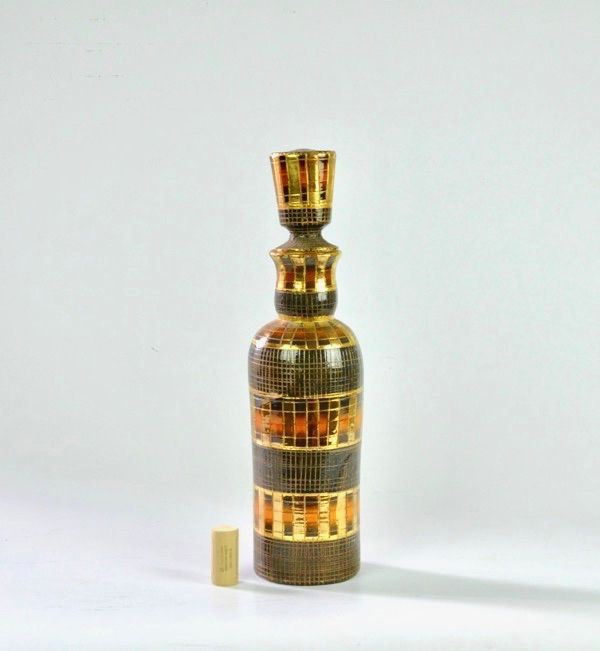 divine style french antiques fratelli franciullacci gold sgraffito decanter bottle vase 3
