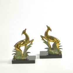 divine style french antiques art deco bookends leaping deer onyx 2