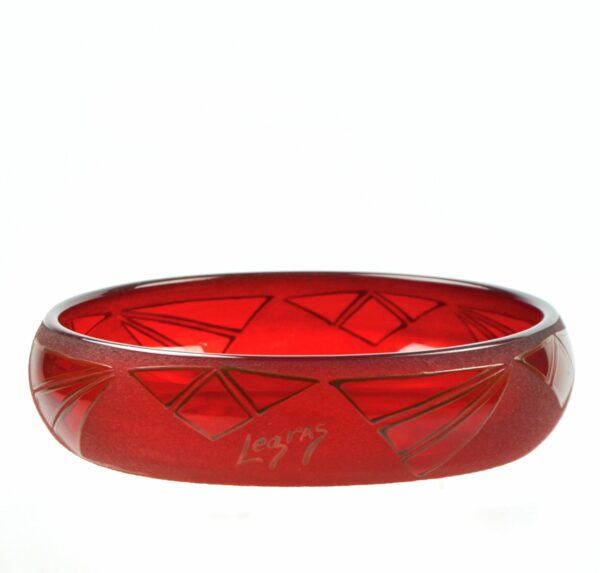 legras art deco ruby etched bowl 1925