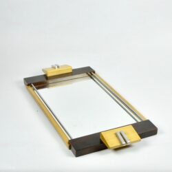 divine style french antiques art deco chrome mirror tray