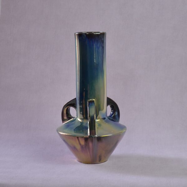Divine style french antiques Rambervillers Art Nouveau vase iridescent stoneware