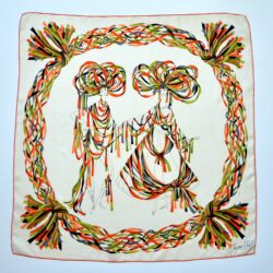 divine style french antiques rare Jacques Fath silk scarf 2