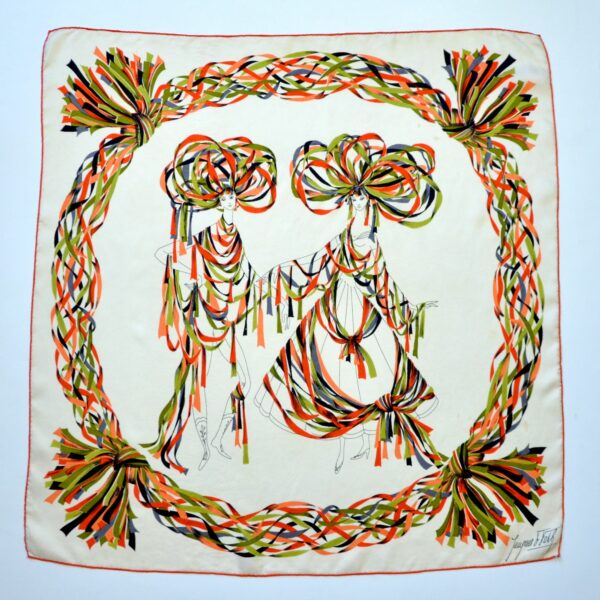 divine style french antiques rare Jacques Fath silk scarf 2