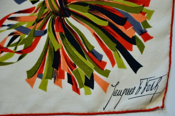 divine style french antiques rare Jacques Fath silk scarf 1