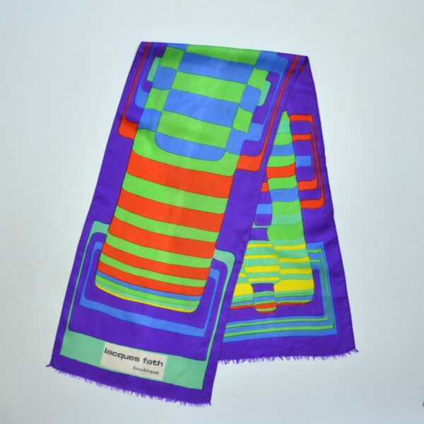 divine style french antiques jacques fath silk scarf 1960s op art 1