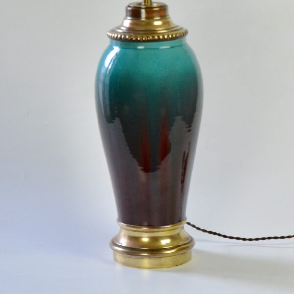 divine style french antiques large 19thc flamme glaze table lamp 2