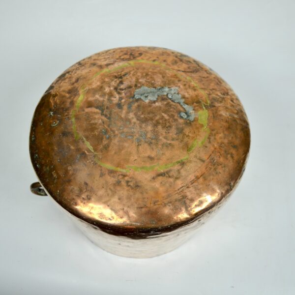 divine style french antiques large 19thc hammered copper cauldron lid dovetail 1