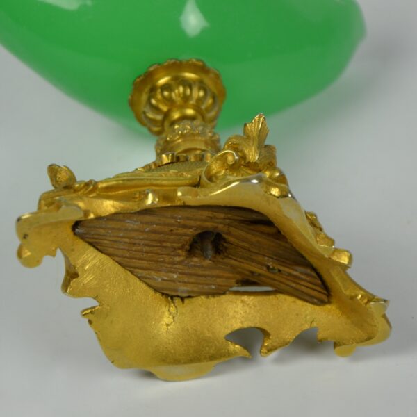 divine style french antiques napoleon III green opaline tazza gilt bronze 4
