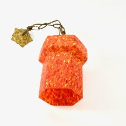Art Deco orange spatter glass pendant light fixture, 1920s vintage Bohemian glass hanging light lantern, hallway light period home 5