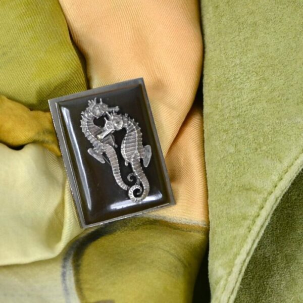 jean painlevé seahorse brooch divine style french antiques 1