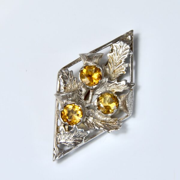 scottish silver thistle brooch citrine divine style french antiques