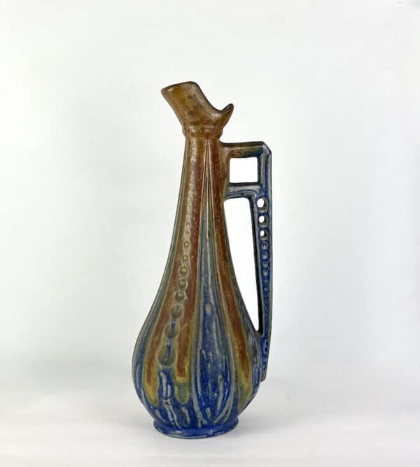 Gilbert Metenier Persian pitcher, french art deco art nouveau stoneware pottery