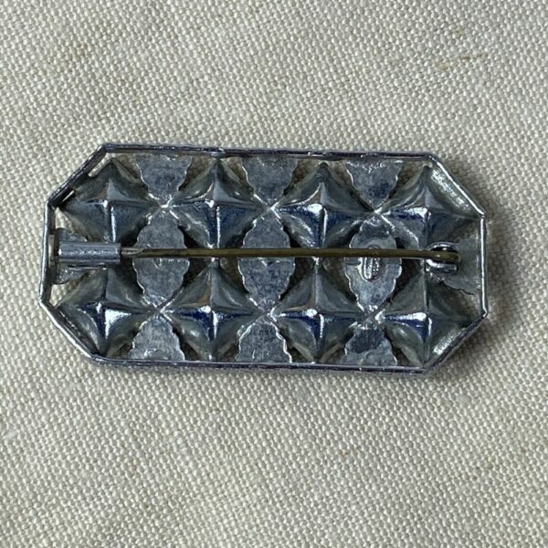 art deco czech glass rhodium plated brooch divine style french antiques 3