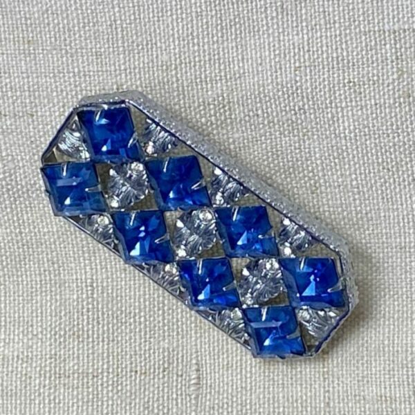 art deco czech glass rhodium plated brooch divine style french antiques 1