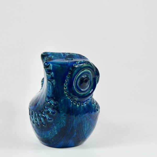 bitossi bird aldo londi rimini blu blue mid century italian pottery ceramic owl 1